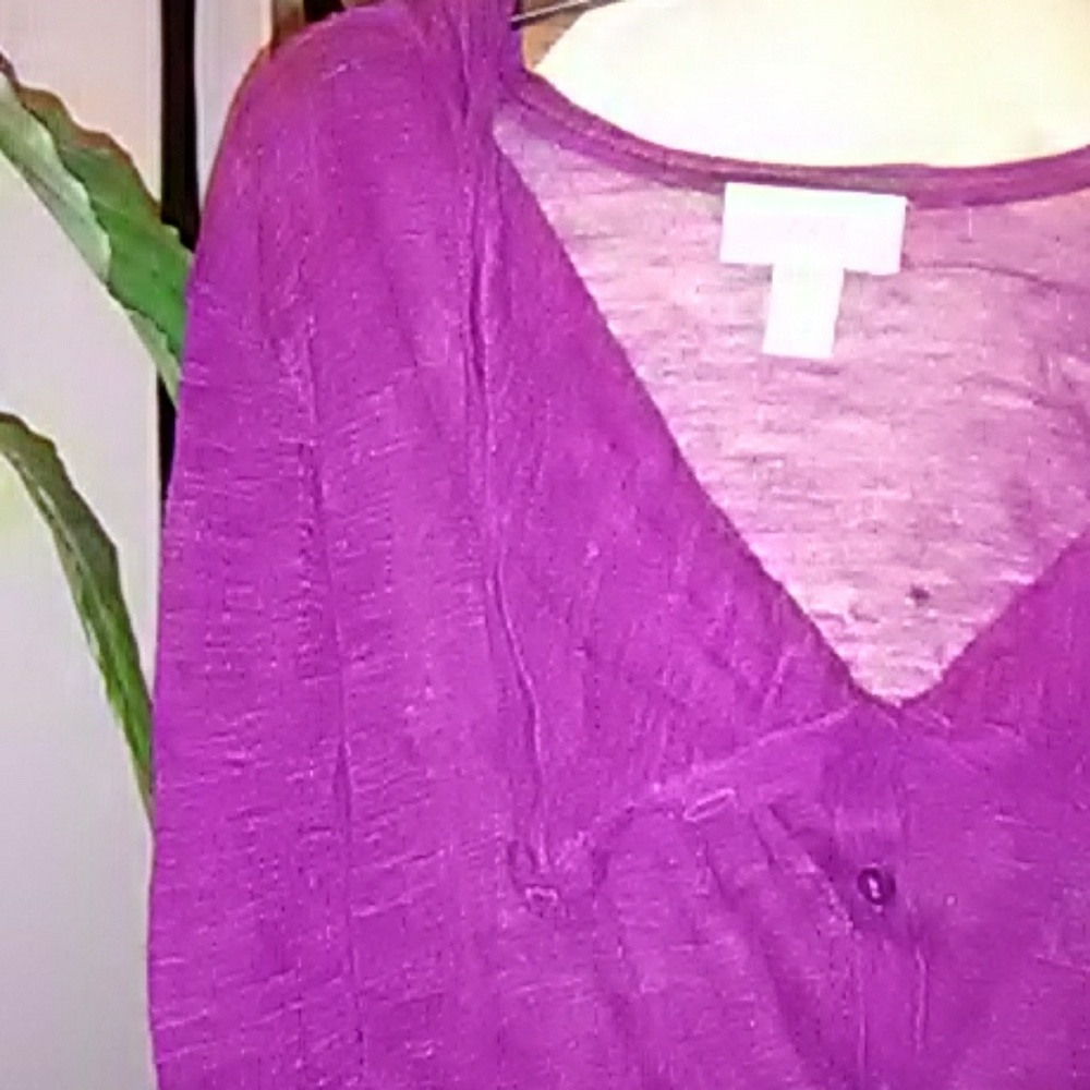 🌹Sheer Confidence LOFT Wine Hue Cardigan🍷